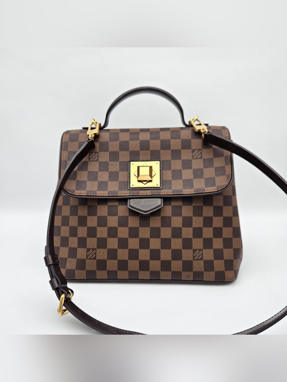 Authentic Louis Vuitton Damier Ebene Bergamo MM #4367M